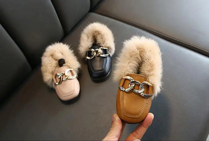 Kids Winter Slippers - Luxury Fur Lined Non-Slip Indoor Boots for Boys & Girls