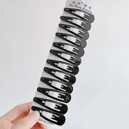 12Pcs/Set Black Barrettes BB Hair Clips Professional Hairpins Hair Accessories For Women Girls Styling Tool Headdress 5-8cm