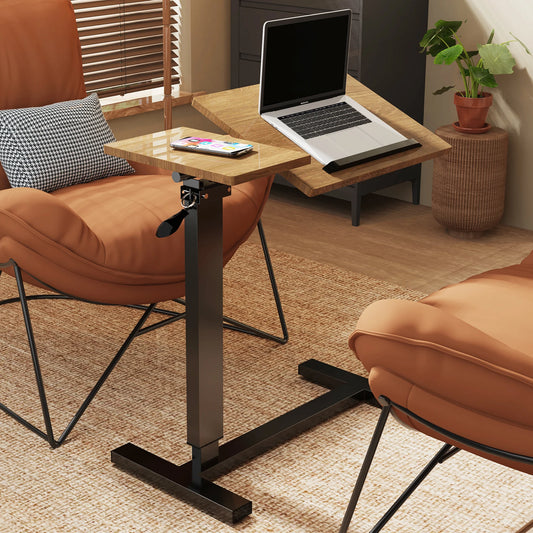 Height Adjustable Tilt Overbed Bedside Table Rolling Sofa Laptop Table Folding Tilting for Medical Hospital Home