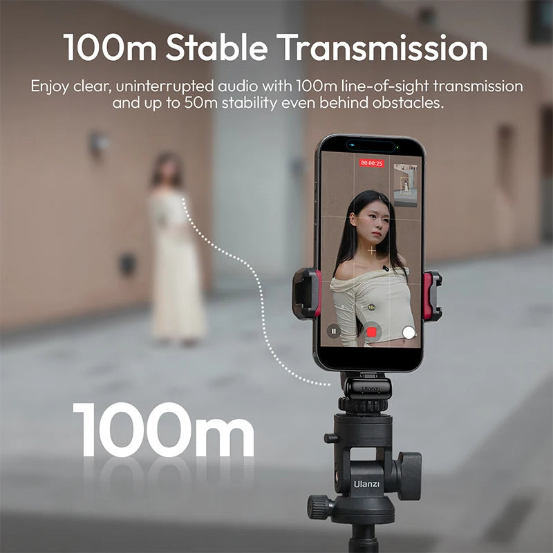 Ulanzi A200 Mini Mic 48kHz/24bit 75dB for Smartphone Camera Livestreaming Street Interview Vlogging Wedding Videography Shots