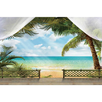 MOON.QG Tropical Summer Beach Background Photography Sunset Ocean Backdrop Newborn Photozone Wedding Accessories Shooting Props