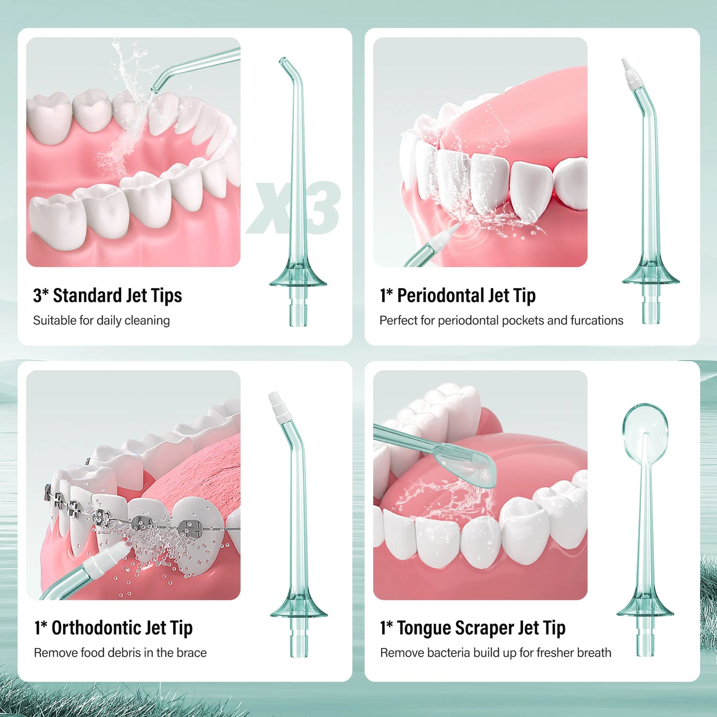 Oral Irrigator Portable Dental Water Flosser Thread Teeth Pick Mouth Washing Machine Rechargeable IPX7 Waterproof Teeth Cleaner