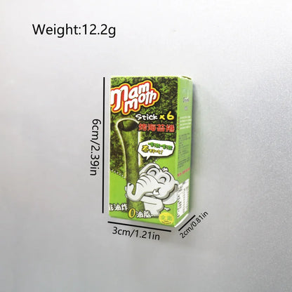 South Korean Ins Cute And Interesting Simulation Of Small Snacks Miniature Refrigerator Sticker Magnetic Magnet Decoration Gift