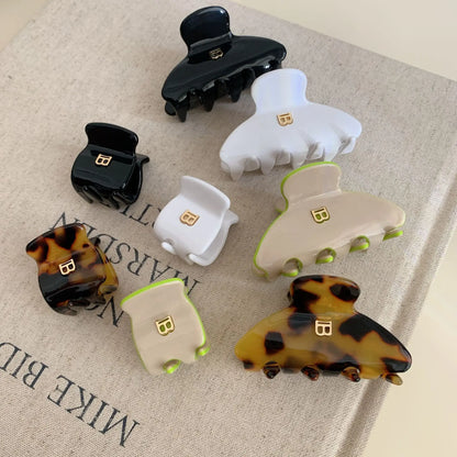 Acetate Letter B Hair Clip Curved Design High Ponytail Claw for Teens Cute Korean Fashion Hair Accessory Secure Hold Daily