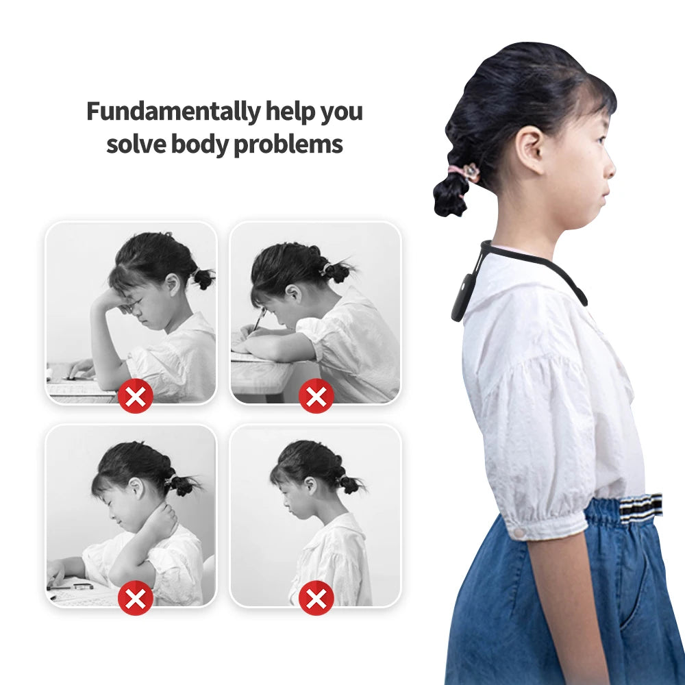 Smart Posture Trainer Back Straightener with Vibration Reminder for Adults Kids Real-Time Monitoring Wearable Sensor