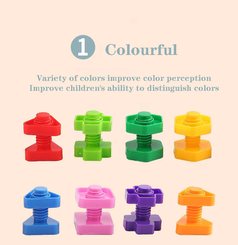 10/20pcs Set Screwing Building Blocks Creative Mosaic Puzzle Toys for Children Plastic Insert Nut Shape Boys Educational Toy