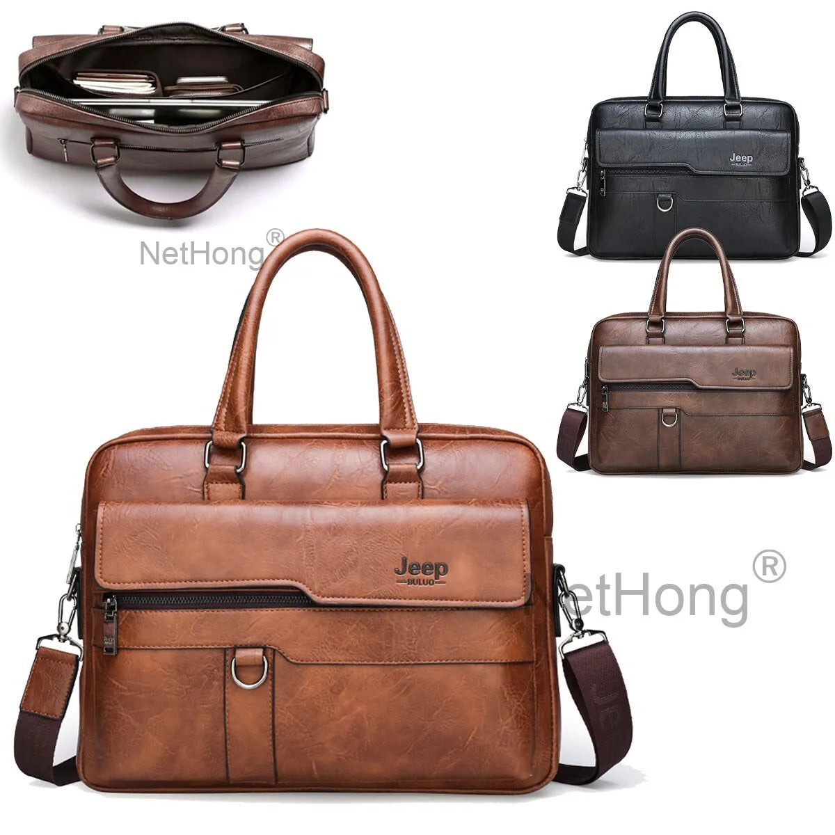 Men's Leather Cross Body Messenger Shoulder Handbag Travel Work Business Bag