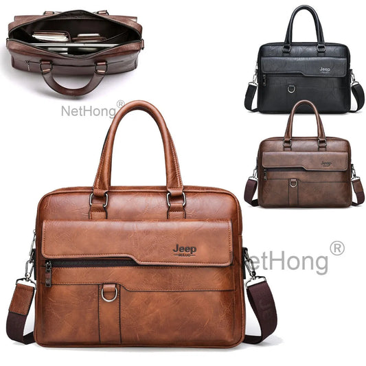 Men's Leather Cross Body Messenger Shoulder Handbag Travel Work Business Bag