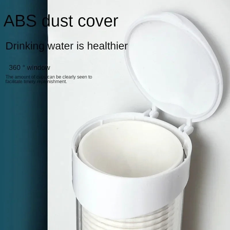 Disposable Paper Cup Dispenser Wall-mounted Plastic Water Dispenser Cup Holder Cup Container Paper Frame Home Organizer