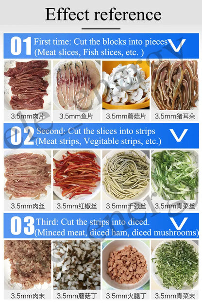 Commercial 850W Stainless Steel Electric Meat Slicer Household Meat Grinder Automatic Fish Vegetable Cutter Fillet Shredded Cut