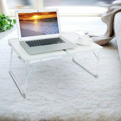 EFAN Small Folding Picnic Camping Table 60x40x26cm, Aluminium Lightweight Foldable Picnic Laptop Bed Travelling Portable Table