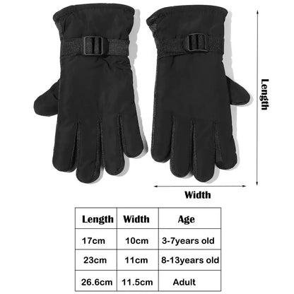 Kids & Adult Waterproof Ski Gloves - Windproof Winter Snow Gloves for Snowboarding