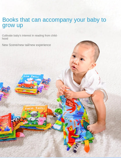 Animal Tail Cloth Book Tear Can Bite Pop-up Book Educational Enlightenment Early Education Infant Cognitive Toys 0-3 Years Old