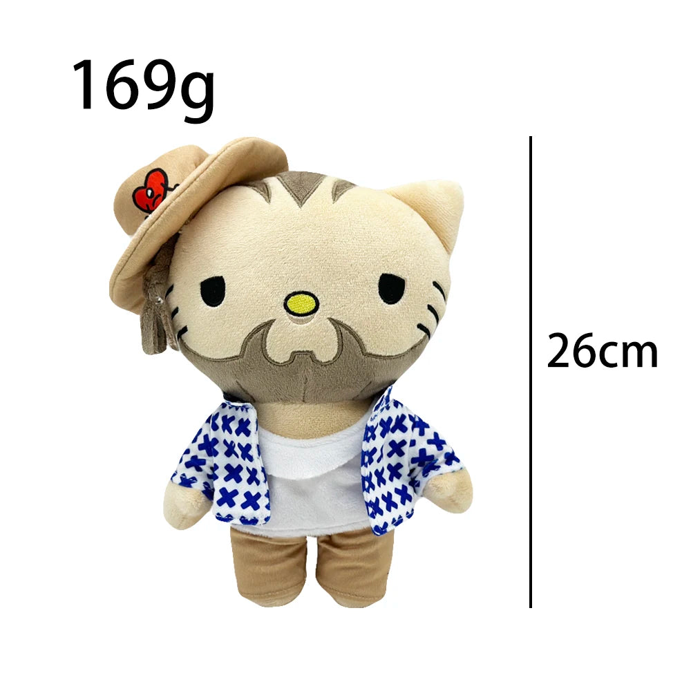 New Hello Kitty Ken Carson Rapper Trippie Taylors Plush Toy Doll with Clothes Stuffed Soft Plush Toys Fans Collect Gifts