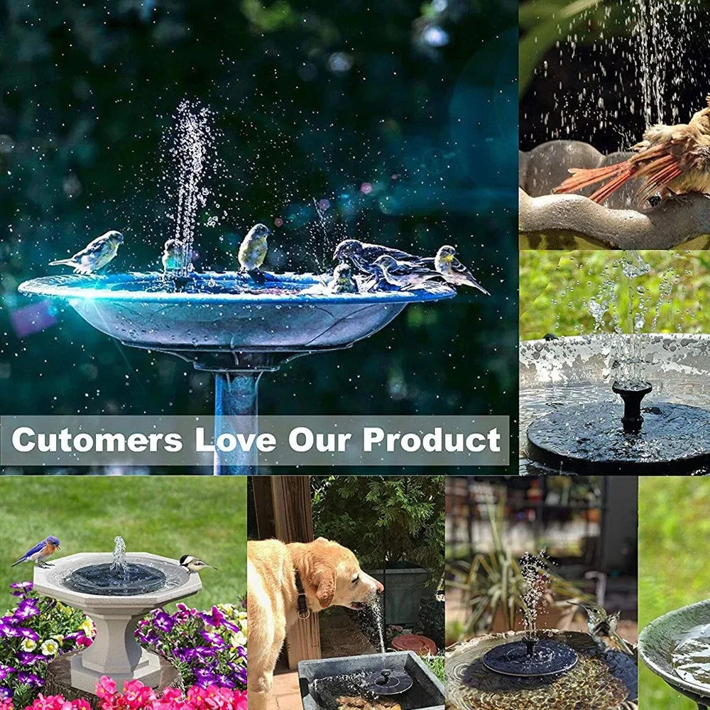 New Mini Solar Water Fountain Pool Pond Waterfall Fountain Garden Supplies Decoration Outdoor Solar Powered Fountain Bird Baths
