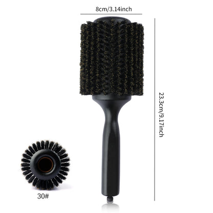 6 Sizes Boar Bristle Round Hair Brush Curly Hair Styling Comb Professional Removable Tail Barber Hairdresser Round Rolling Comb