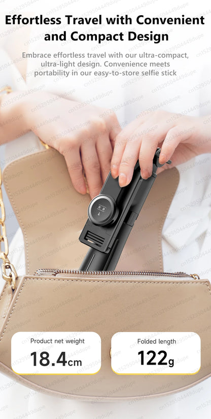 TOKQI-L21 Selfie Stick Telescopic Travel Handheld Tripod Portable Phone Stand for Cell Phone Live Streaming TikTok Recording