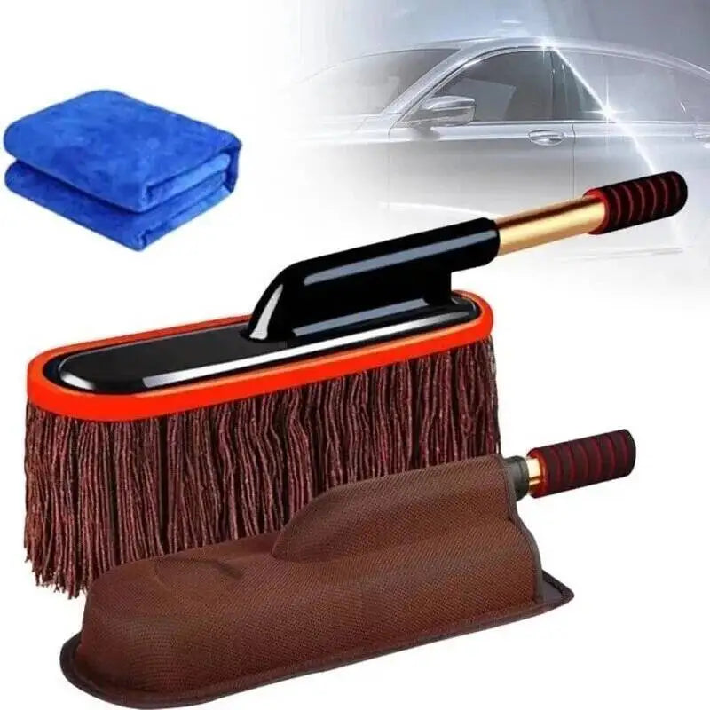 Telescopic Car Duster Wax Brush Mop Cleaning Cloth Scratch Free Dusting Waxing