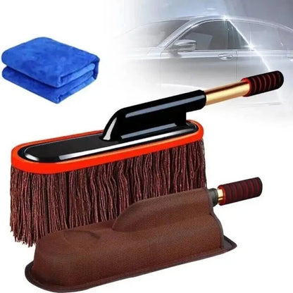 Telescopic Car Duster Wax Brush Mop Cleaning Cloth Scratch Free Dusting Waxing