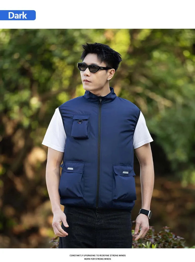 Summer Cooling Fan Workwear, Unisex Short Sleeve, Outdoor Sun Protection & Cooling Vest with Built-in Fans