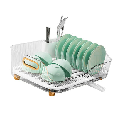 Dish Drying Rack Bowl Plate Storage Dish Drainer Rack with Drainboard for Kitchen Counter and Sink