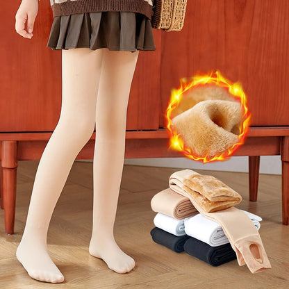 Winter Girls Tights Thicken Warm Pantyhose for Kids Skin/black Children Stocking Teenager Pantys Baby Ballet Underpants