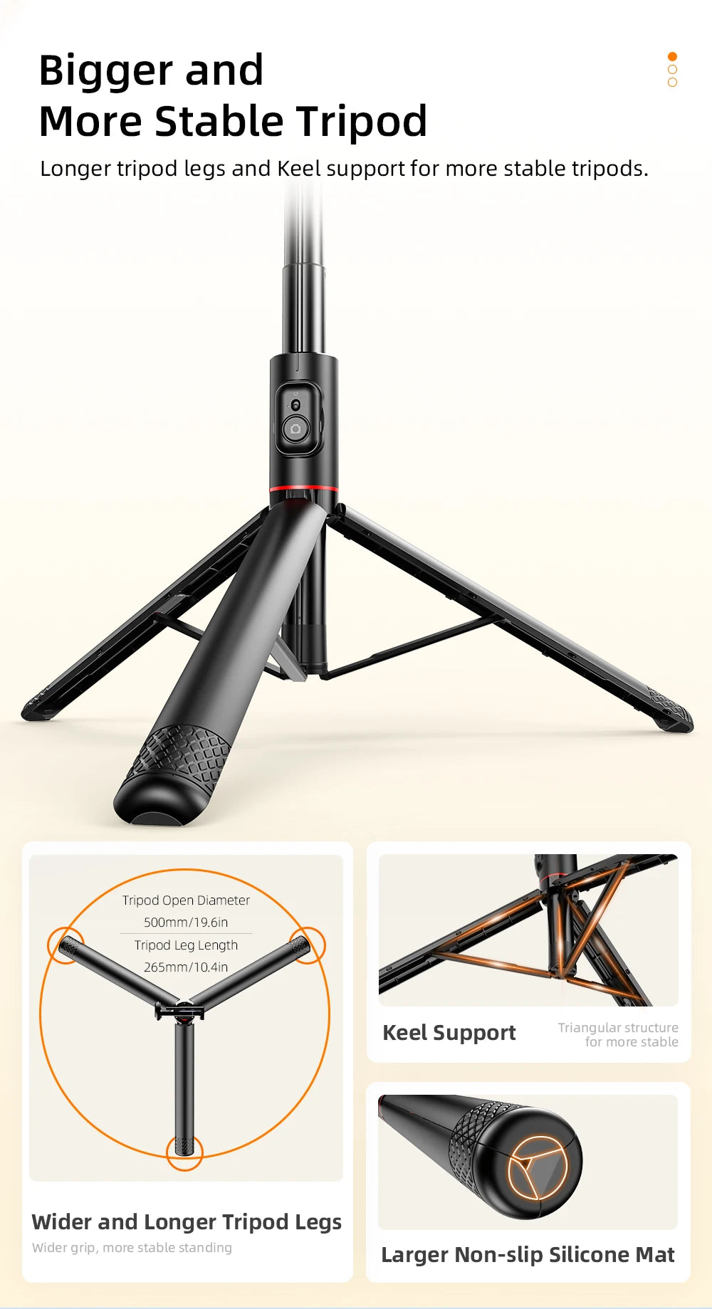 Selfie Stick with Wireless Bluetooth Remote, Portable 72 Inch Aluminum Alloy Selfie Stick Phone Tripod for iOS Android Cellphone
