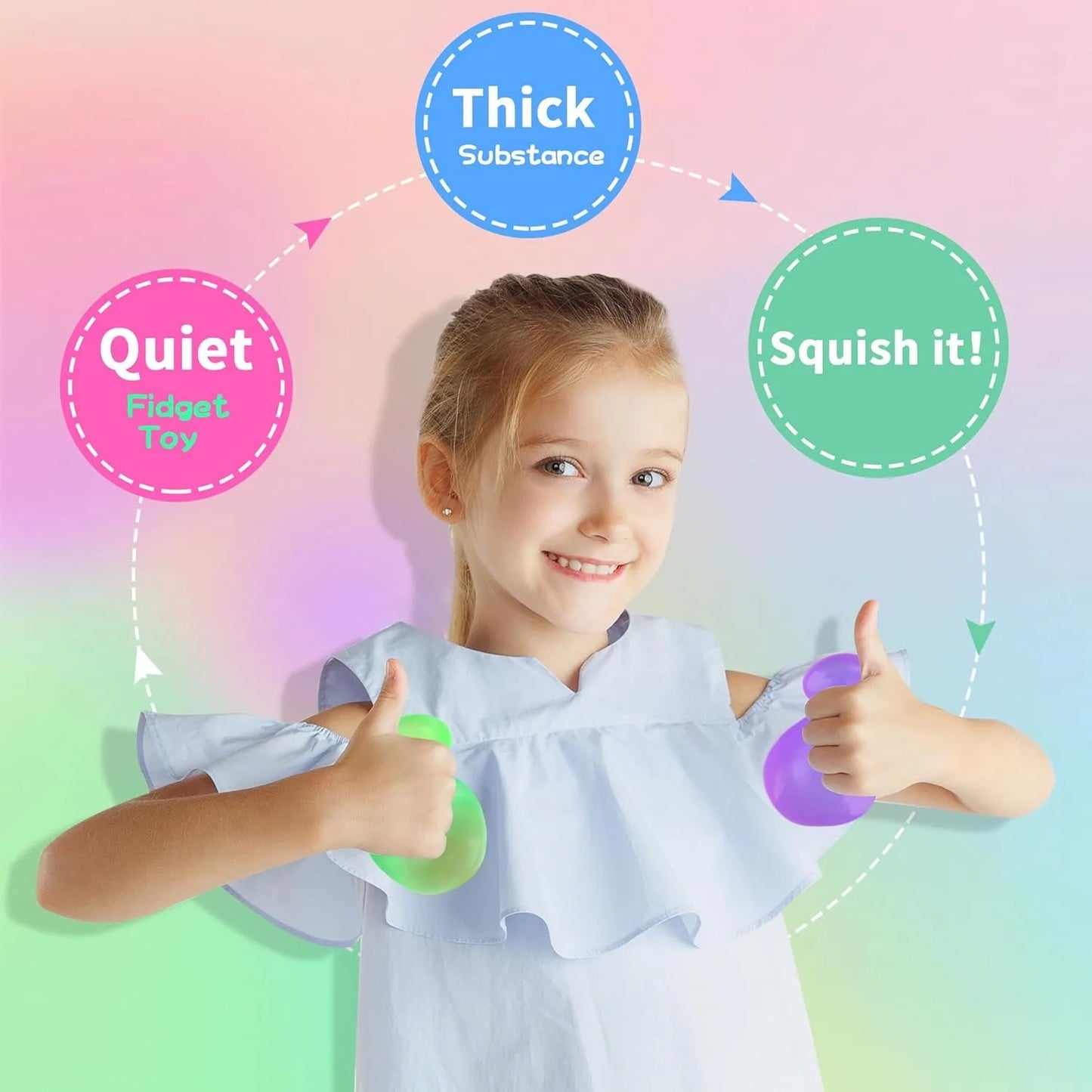 Stress Cube Squishy Fidget Toys for Relaxation High Density Gel Filled Fidgets for Classroom Sensory Calming Toys for Kids Adult