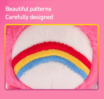 Sanrio Plush Kawaii Carebears Rainbown Bear Plush Anime Hobby Toy Keychain Bag Pendant with Sound Dolls Christmas Birthday Gifts