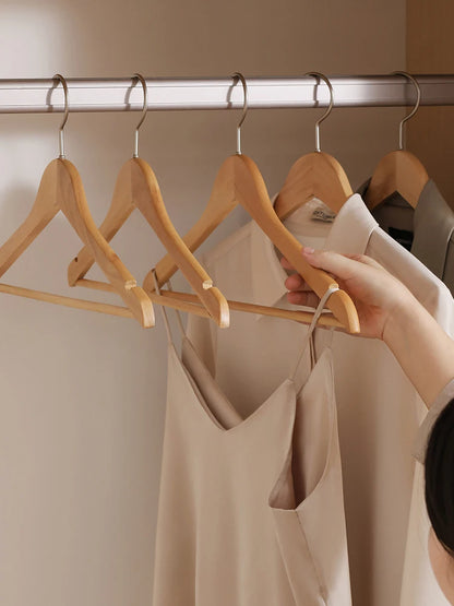 5PCS/10PCS/20PCS/30PCS Solid Wood Hangers Wooden Clothes Hangers Seamless Wood Clothes Hangers