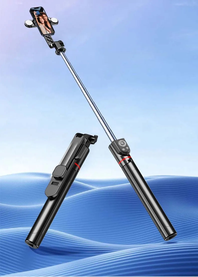 1.8M Long Extended Bluetooth Wireless Selfie Stick Live Broacast Stand Holder Tripod Foldable With Fill Light For Smartphones