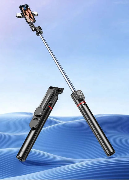 1.8M Long Extended Bluetooth Wireless Selfie Stick Live Broacast Stand Holder Tripod Foldable With Fill Light For Smartphones