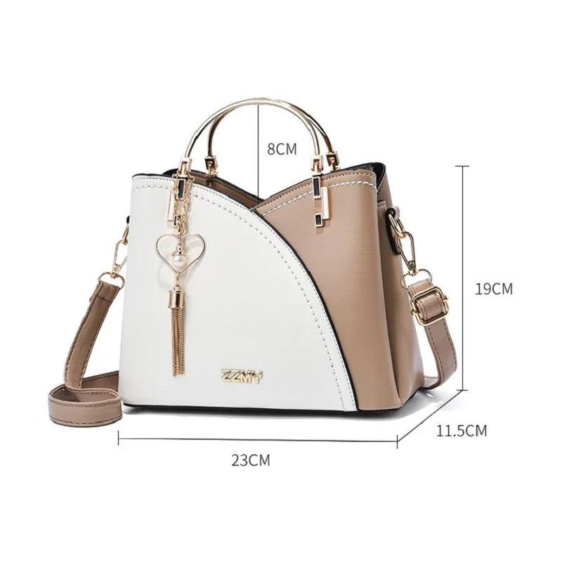 Fashion Women's Bag PU Handbag Retro Style Large Capacity Fashion Shoulder Crossbody Bag Ladies Leather Commuter Bag Shopping