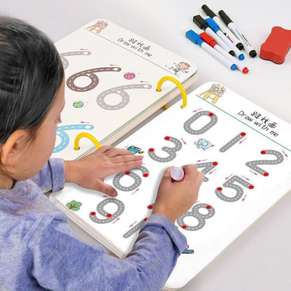 Magical Tracing Workbook Montessori Pen Control Training Books Reusable Magic Practice Copybook Children Drawing Education Toys