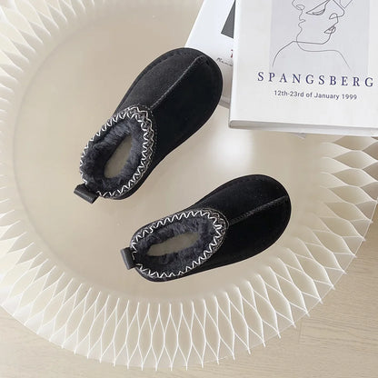 Kids Winter Slippers - Luxury Fur Lined Non-Slip Indoor Boots for Boys & Girls