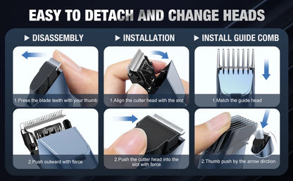 Sejoy Professional Electric Hair Clippers Men Cordless Hair Trimmer Rechargeable LED Display IPX7 Hair Cutting Machine