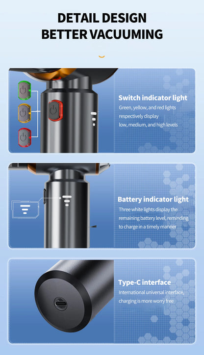 CENRR 2025 NEW Car Vacuum Cleaner  Powerful Mini 998000PA Portable Vacuum Cleaner for Home Appliance Handheld Blower Car Cleaner