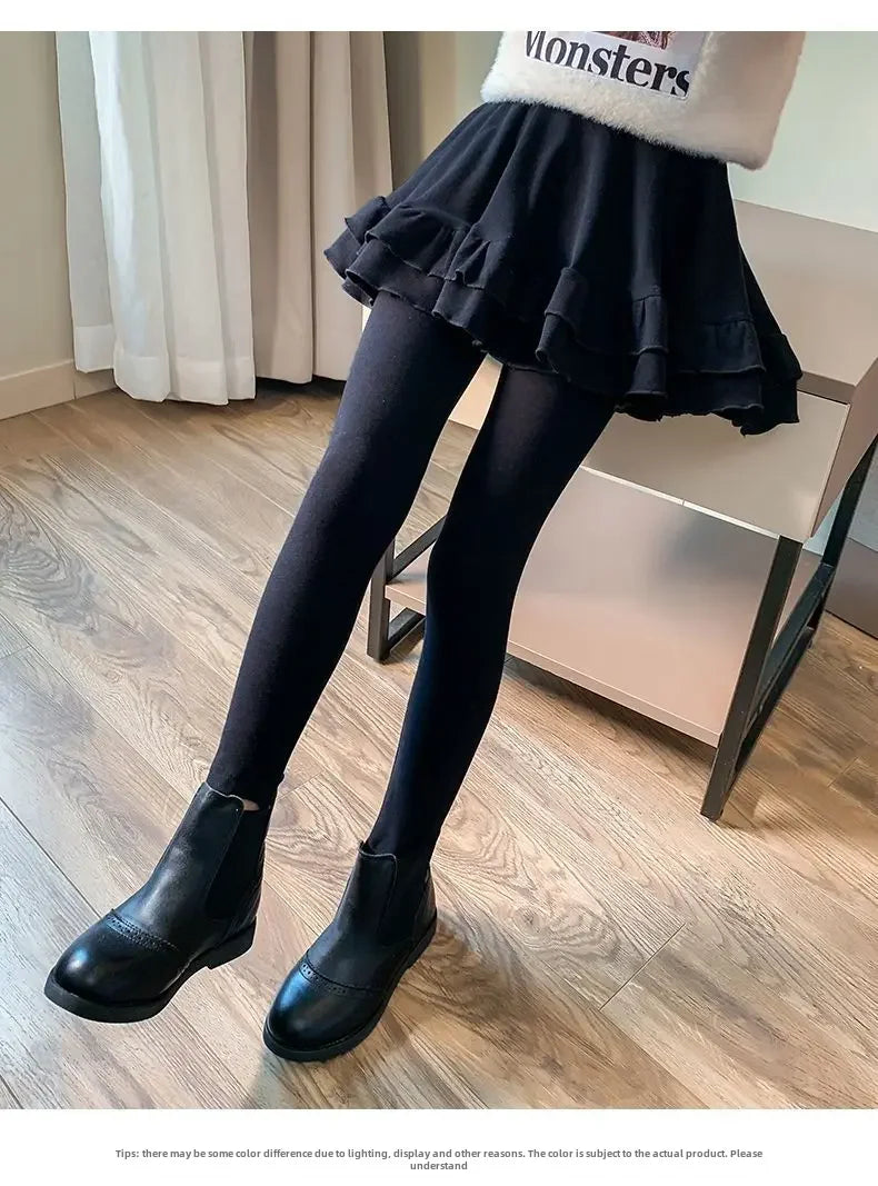 Girls Leggings Skort - Korean Style Two-Piece Skirt Pants | Spring Autumn Kids Outerwear