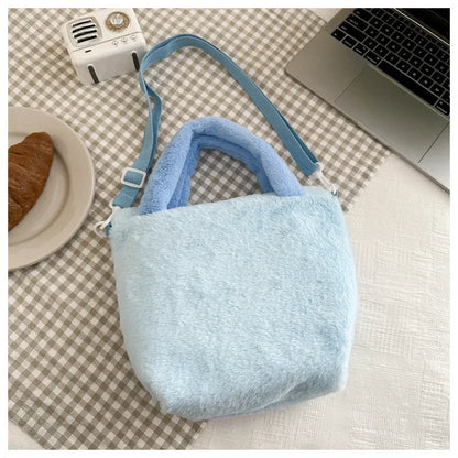 Stitch Women's Plush Shoulder Bags Large Capacity Ctue Crossbody Bag For Pretty Girl Makeup Bag