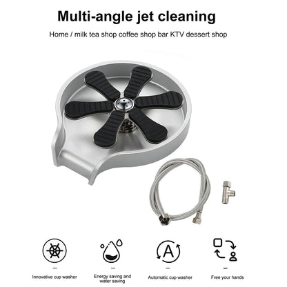 Stainless Steel Cup Washer Bar Glass Rinser Automatic High Pressure Glass Cup Washer Kitchen Sink Beer Milk Tea Cup Cleaner