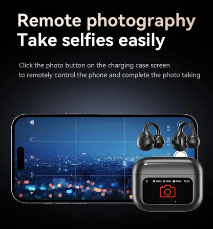 Touch Screen Bluetooth Headphones 144 Languages Real-time Translation Headphones Wireless Open Ear Clips Sports Gaming Earphone