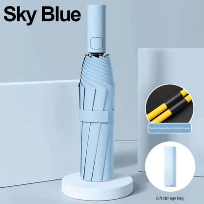 DIXSG 24 Bone Fully Automatic Double Bone Folding Umbrella For Sun UV Protection Rain Resistance And Strong Wind Resistance