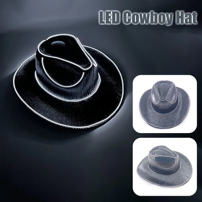Men Women LED Disco Western Costume Play Dress Up Party And Cowboy Hat