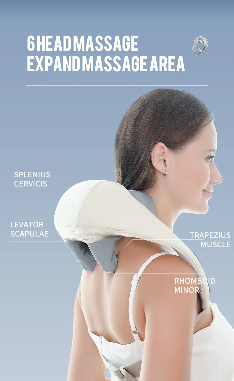 Wireless Neck And Back Massager Neck And Shoulder Kneading Massage Shawl Neck Cervical Relaxing Trapezius Massager