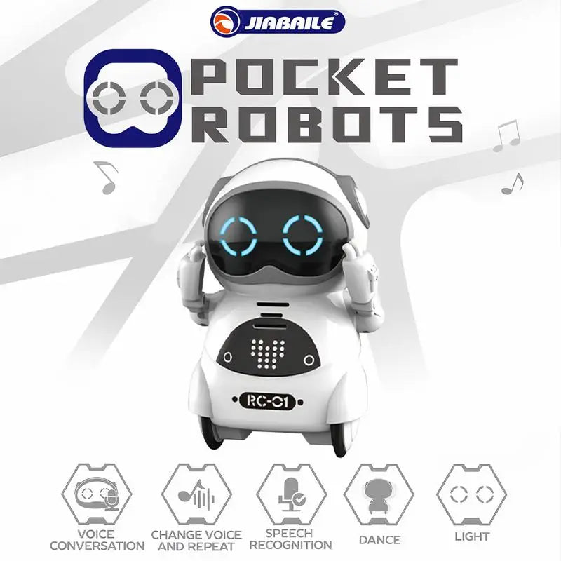 Pocket Emo Robot Talking Interactive Dialogue Voice Recognition Record Singing Dancing Telling Story Mini Robot Toy