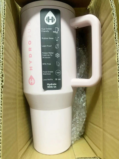 HydroJug Thermobecher 32 oz/40 oz mit Strohhalmdeckel, Edelstahl, vakuumisoliert, doppelwandig, für unterwegs