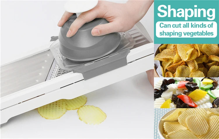 LMETJMA Ultra Sharp Mandoline Slicer Upgraded Vegetable Slicer Kitchen Adjustable Thickness Food Cutter Slicer Dicer KC0450