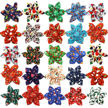 20/40PCS Winter Dog Bowties Removable Pet Dogs Bow Ties For Christmas Party Bulk Pet Grooming Accessories For Dogs and Cats
