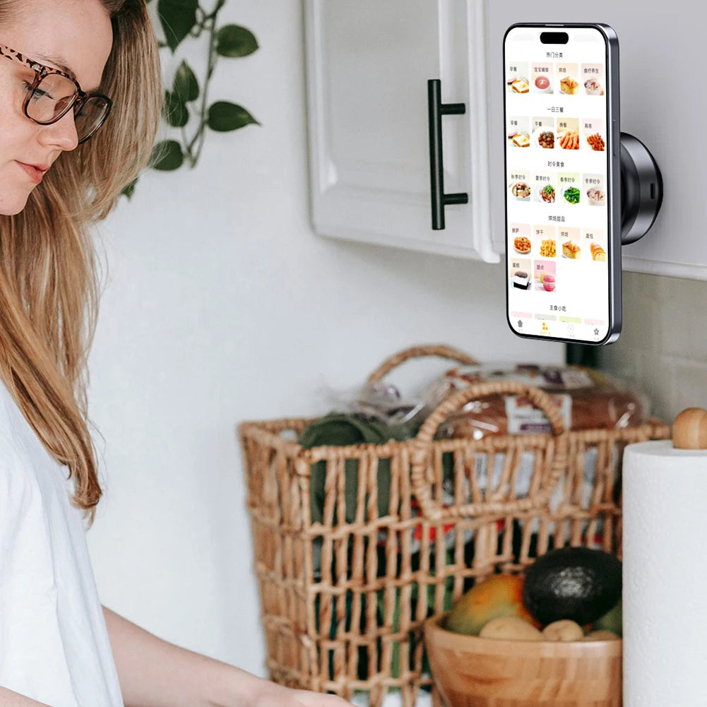 Magnetische Saugnapf-Telefonhalterung für iPhone 16 15 14 Pro Max, 360° verstellbarer Vakuum-Telefonhalter für Auto/Spiegel/glatte Oberfläche