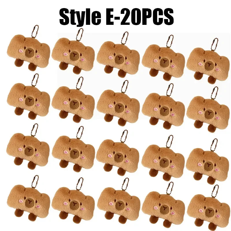 Cartoon Capybara Pendant Decoration Soft Plush Bread Key Chain Plush Stuffed Croissant Food Plush Keychain Hanging Accessory